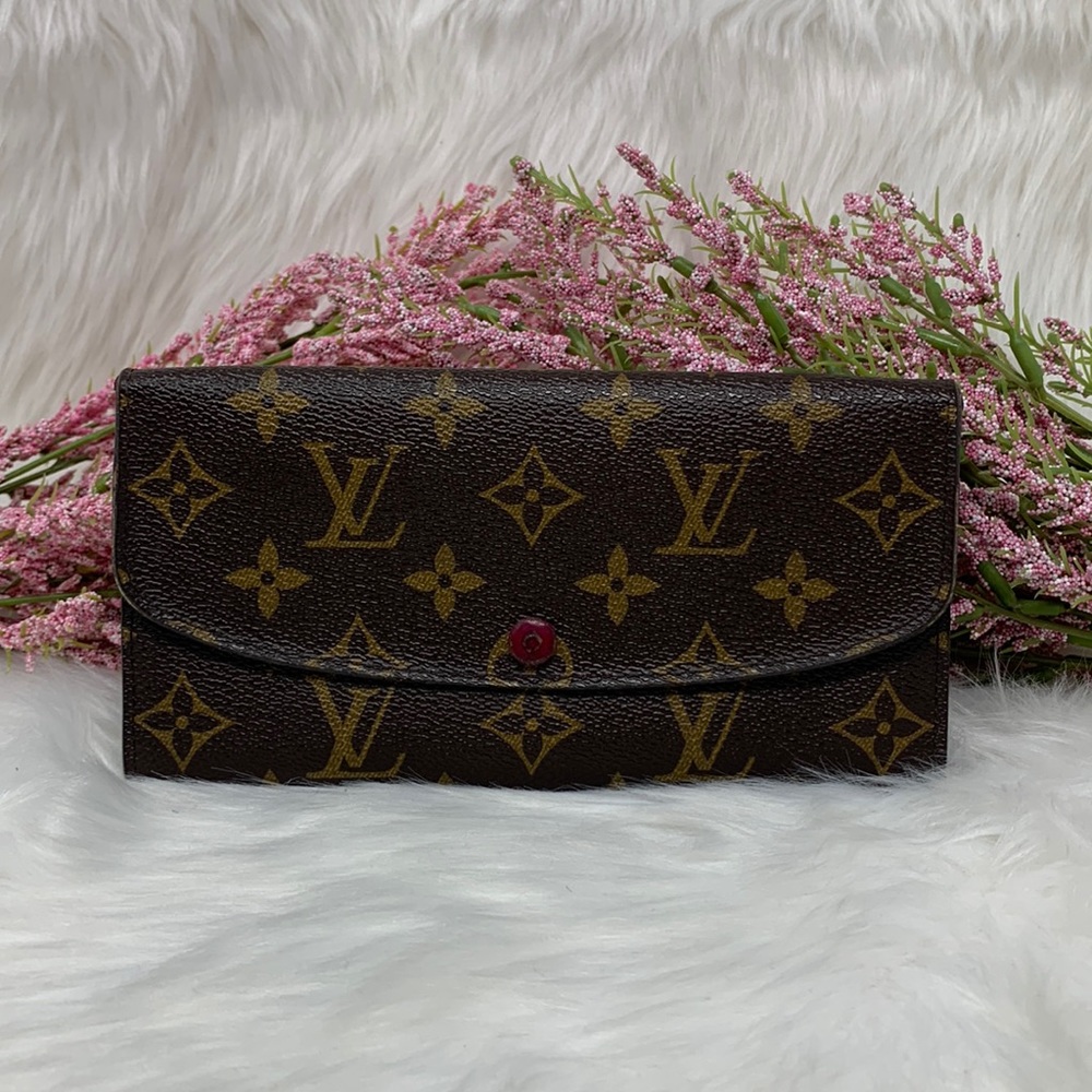 052 Authentic Louis Vuitton Monogram Canvas Emelie Wallet Datecode: TA1025